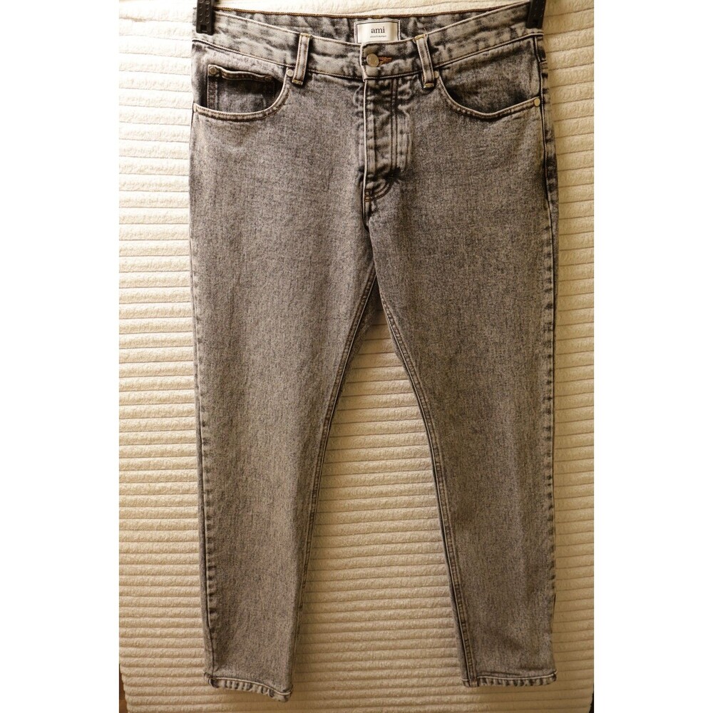 AMI Paris Faded Grey Acid Wash Denim Jeans Mens Size 31 NWOT 100% Cotton Luxury